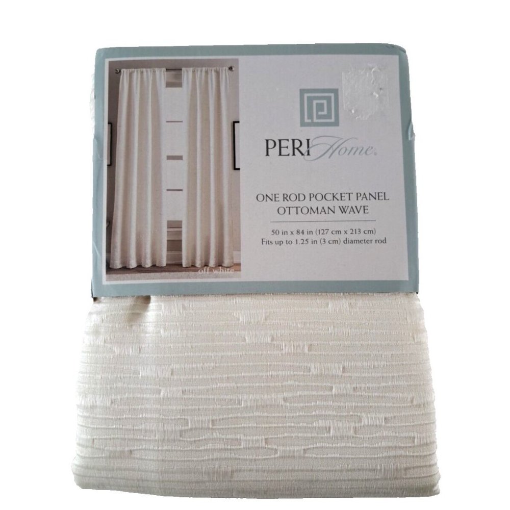 NEW Kohls Peri Home Curtain Panel Off White Ottoman Wave Textured 50x84